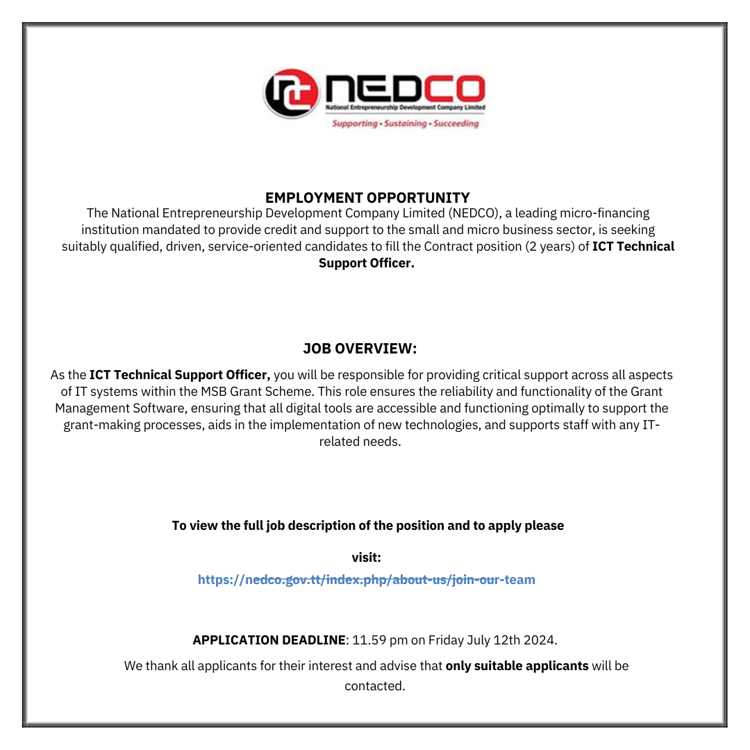 NEDCO National Entrepreneurship Development Company Limited