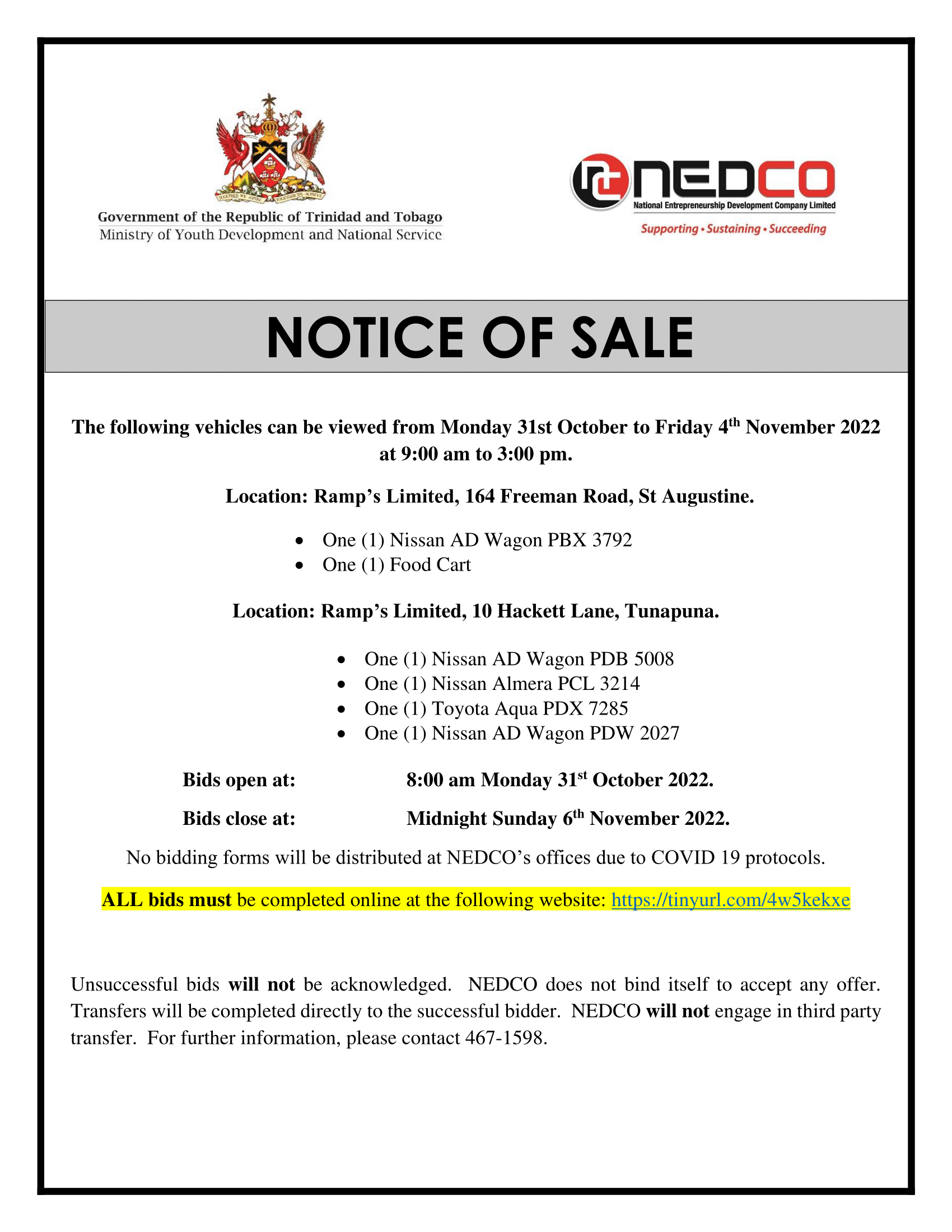 Notice of Sale 